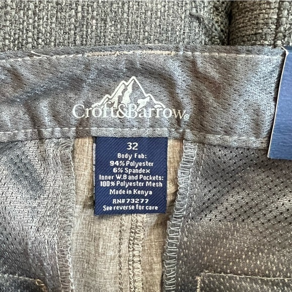 NWT Croft & Barrow Traveler Collection Tan Brown Light Weight Shorts- Size 32 - Picture 7 of 7